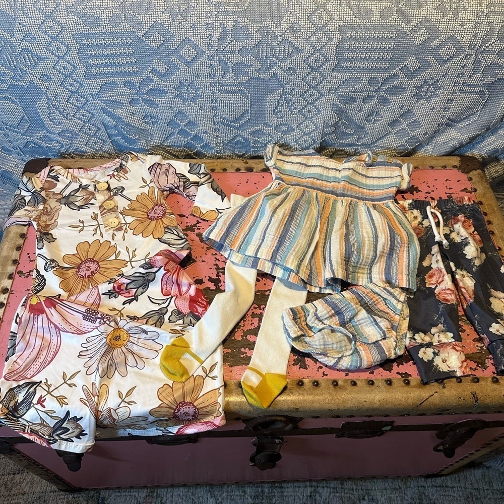 LOT of 4 little girl Boutique Pieces Sz 3 months